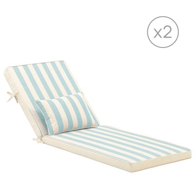 Coussin chaise longue, rayé, lot de 2, Eolias DEFORA HOME