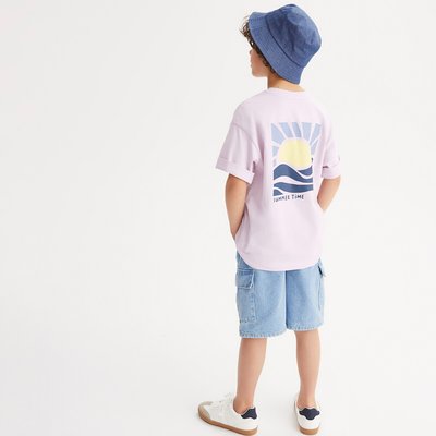 Crew Neck T-Shirt with Sun Print Front and Back LA REDOUTE COLLECTIONS