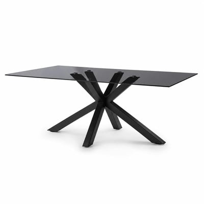 Table en verre pied central 6 places ALBA PIER IMPORT