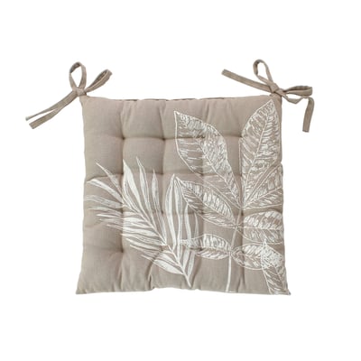 Galette de chaise piquée motif nature HOME MAISON