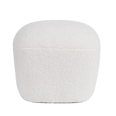 Pouf en bouclette épaisse écru ZAGO