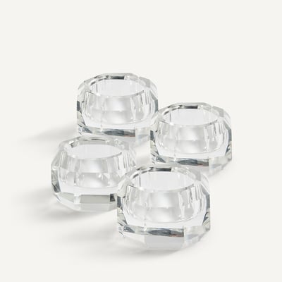 Lot de 4 photophores en verre ciselé, MARLENE AM.PM