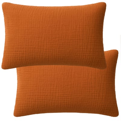 Lot 2 taies d'oreiller Gaze de Coton EDEN
