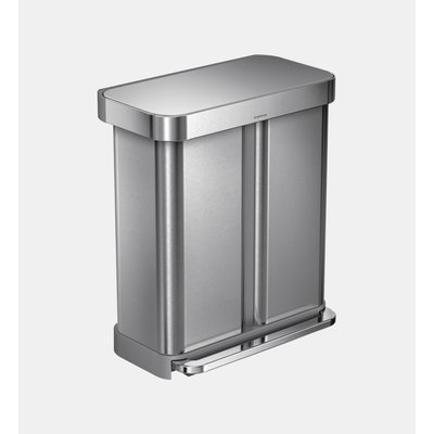 Poubelle De Tri À Double Compartiment À Pédale Avec Réserve À Sacs 58 L SIMPLEHUMAN