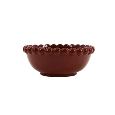 Coupe décorative en céramique à perles bordeaux 26cm ORNAMI