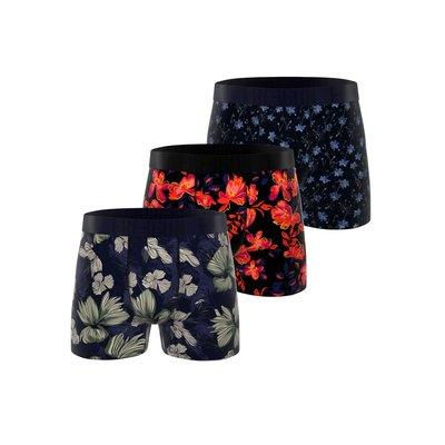 Lot De 3 Boxers Fleurs Microfibre FREEGUN