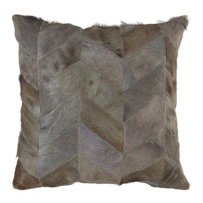 Patchwork Light Grey Leather Cushion Cover 50x50cm SO'HOME