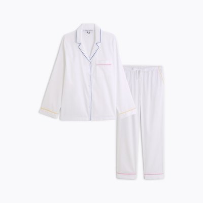 Pyjama col tailleur en satin, ESSENTIEL UNI LAURENCE TAVERNIER