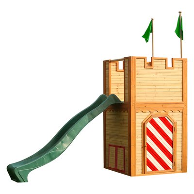 Chateau fort Arthur en cèdre avec toboggan AXI