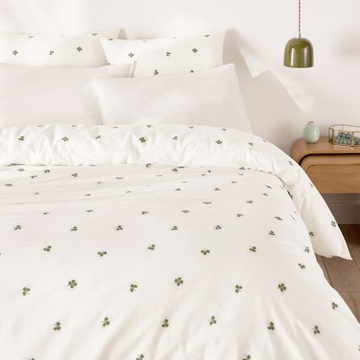 Bettwäsche aus 30 % recycelter Baumwolle, quadratischer Kissenbezug, Kleeblatt-Druck, LUCKY CLOVER LA REDOUTE INTERIEURS