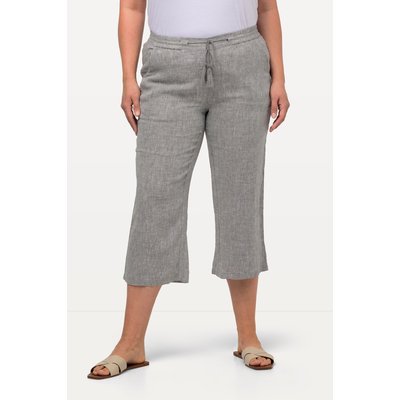 Pantalon en lin 7/8 à taille élastique. ULLA POPKEN