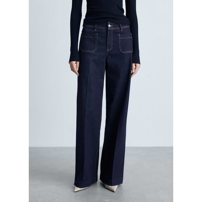 Jean wideleg poches rinse wash MANGO