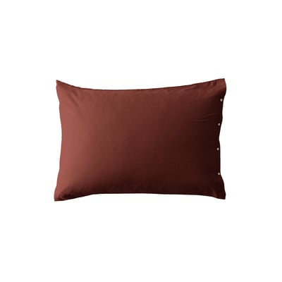 Taie d'oreiller rectangulaire satin de coton bio lavé QUARTZ CARRE BLANC