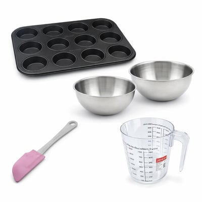 Set de 5 ustensiles de pâtisserie moule à gâteaux bol spatule ZENKER