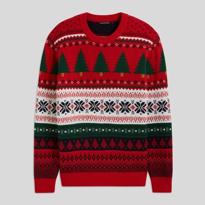 Pull jacquard de noël contenant de la laine MONOPRIX
