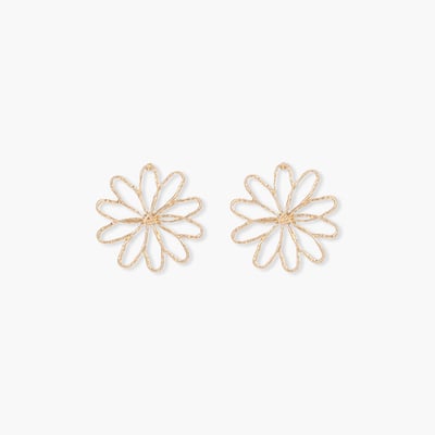 Boucles d'oreilles fleurs filaires dorées BALABOOSTE