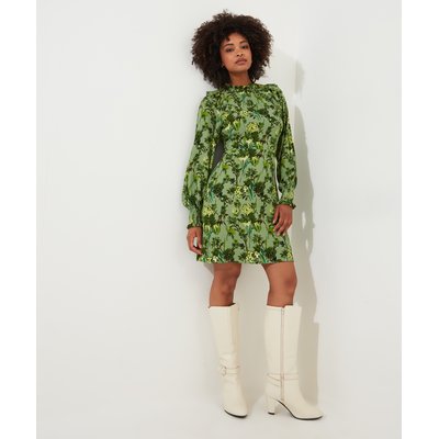 Robe fleurie col montant La Redoute