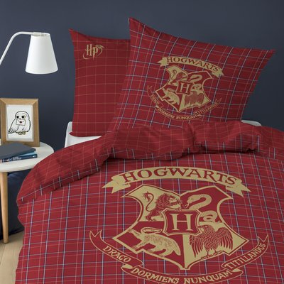 Parure de lit imprimée en flanelle de coton, TARTAN HARRY POTTER