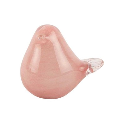 Statue en verre Fat Bird 9 x 6 x 8 cm Rose pâle PRESENT TIME