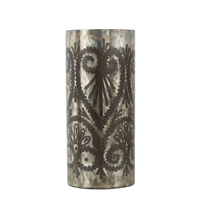 Vase droit en verre givré BLANC D’IVOIRE