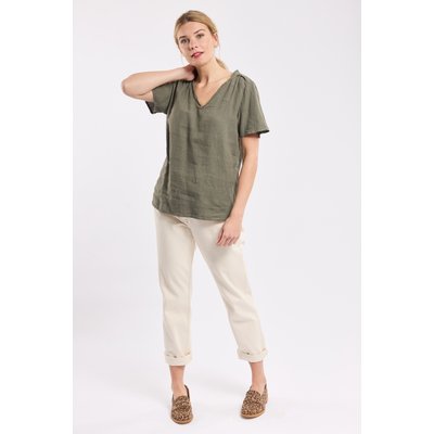 T-shirt col V en lin ARMOR-LUX