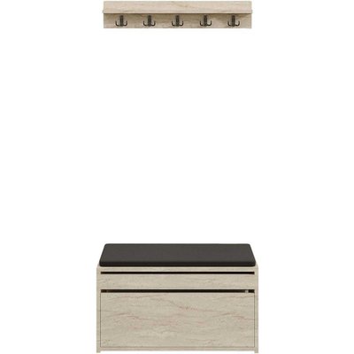 Ensemble meuble d'entrée et étagère avec patères Boby HANAH HOME