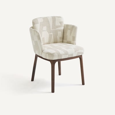 Silla de comedor, en nogal y tejido jacquard, JABOTE AM.PM