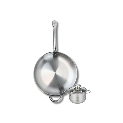 Batterie de cuisine 1 poêle 32cm + 1 faitout 12cm PROFI BRILLANT ELO