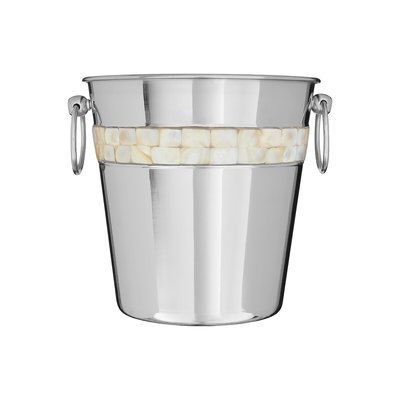 Mother of Pearl Champagne Bucket in Stainless Steel SO'HOME