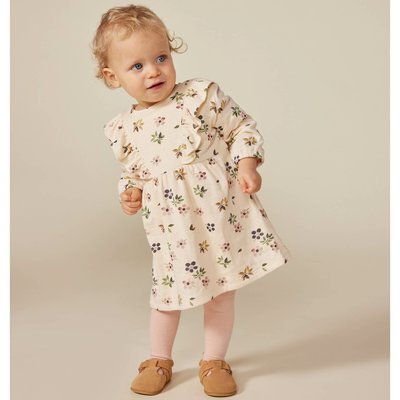 Kleid mit langen Ärmeln und Blumenmuster PETIT BATEAU