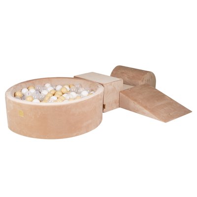 Aire De Jeux en Mousse avec Piscine à Balles, VELOURS COTELE MEOW BABY