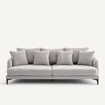 Canapé droit, 3 ou 4 places, en polyester et coton, MODERNISTE EMMANUEL GALLINA X AM.PM
