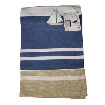 Lot de 2 torchons Bateau regate EDEN