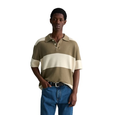 Polo en tricot régulier avec structure gaufrée MARC O’POLO DENIM