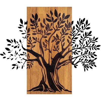 Décoration murale en bois et métal Walnut Monumental Tree HANAH HOME