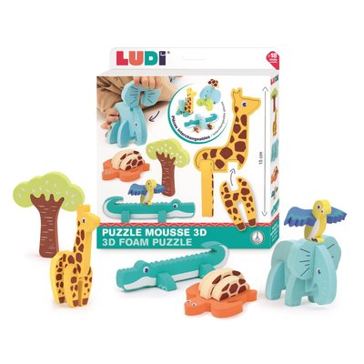 Puzzle 3D en mousse pour enfant Animaux LUDIMOUSSE