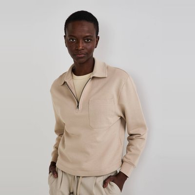 Sweat à manches longues avec col polo MONOPRIX