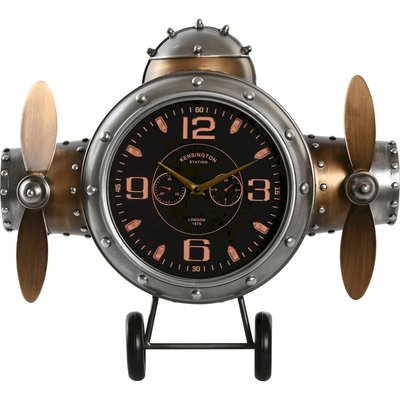 Horloge murale avion métal style vintage  doré RECOLLECTION