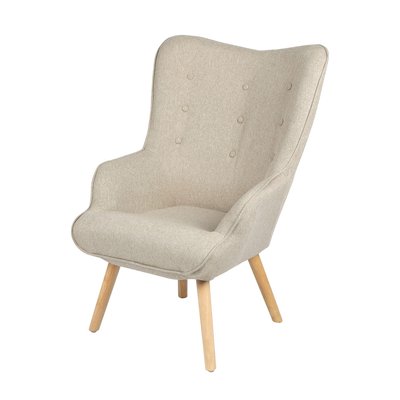 Fauteuil Noor avec pieds en bois TOILINUX