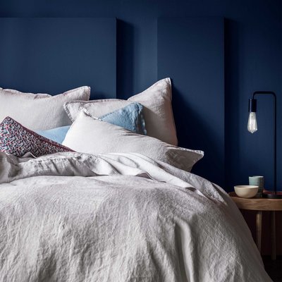 Housse de couette en lin lavé, RÊVE DE LIN BLANC CERISE