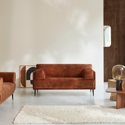 Canapé en velours terracotta, 2-3 places FINN TIKAMOON