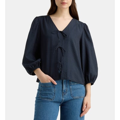 Top droit filou re rayé seersucker GALERIES LAFAYETTE
