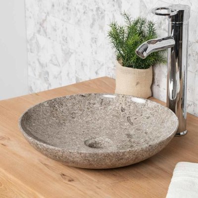 Vasque à poser en marbre ronde 35 cm LYSOM WANDA COLLECTION