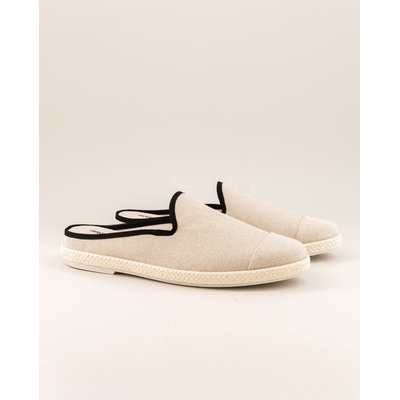 Mule homme coton recyclé beige noir SOCOA ANGARDE