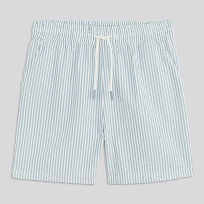 Short à rayures léger texturé avec cordon à la taille en coton BIO MONOPRIX