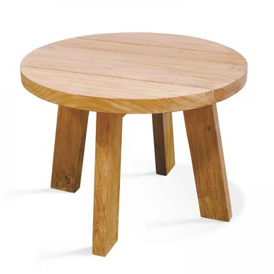 Table en teck massif 50 cm, HAYA OVIALA