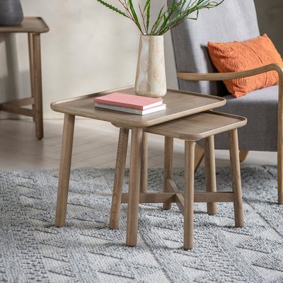 Kargil Oak Scandi Nest Side Tables (Set of 2) SO'HOME