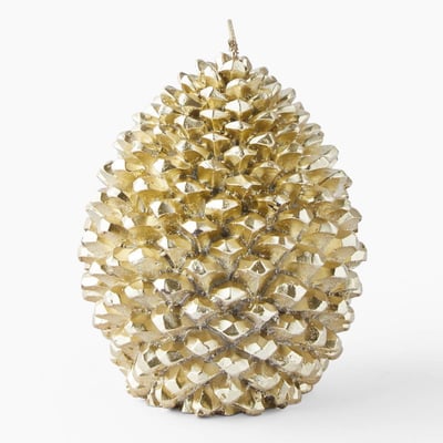 Bougie fantaisie pomme de pin, H10,5cm, en cire MONOPRIX