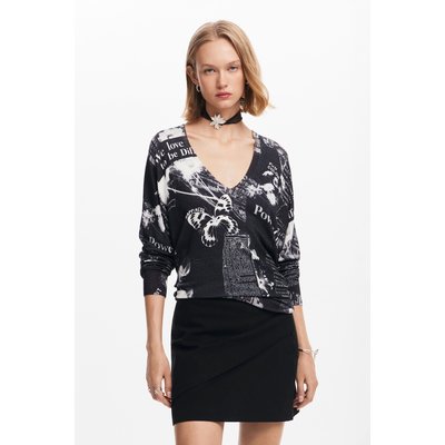 Desigual - Pull en maille imprimé textes DESIGUAL