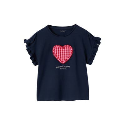 Tee-shirt motif romantique manches courtes à volant VERTBAUDET